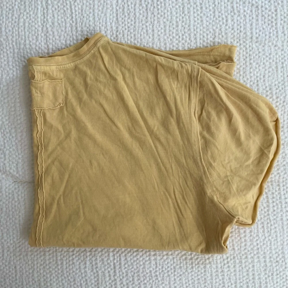 Free People Nina Tee white soft oversized tee in butter yellow in Medium - Picture 6 of 8